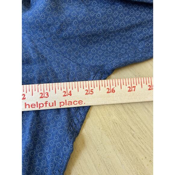 Mango Men's Linen Slim Fit Shirt Size XL Blue Floral Long Sleeve Button Down - Picture 3 of 9